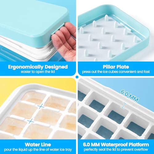 Minimalist Ice Cube Tray with Lid and Bin, PHINOX Kit